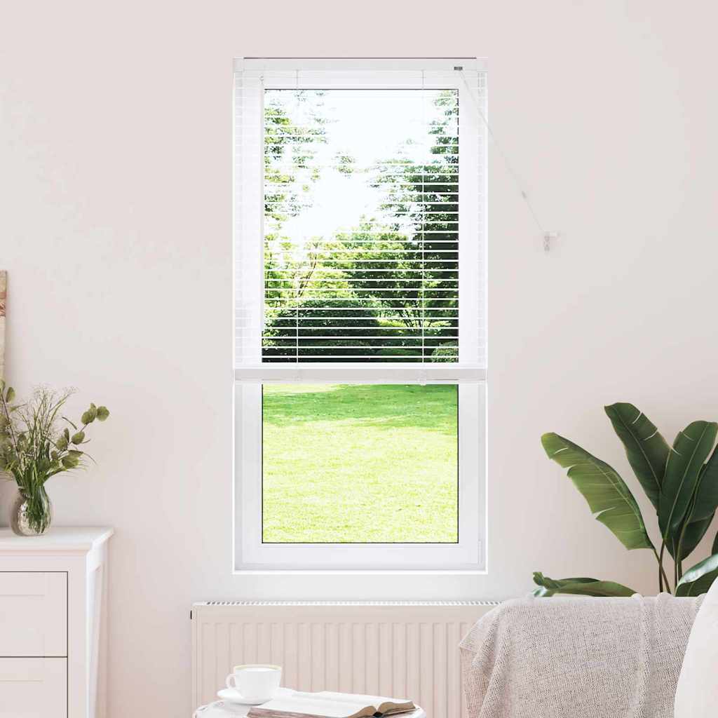 Persiana de Janela com cortinas Manual Branco Alumínio