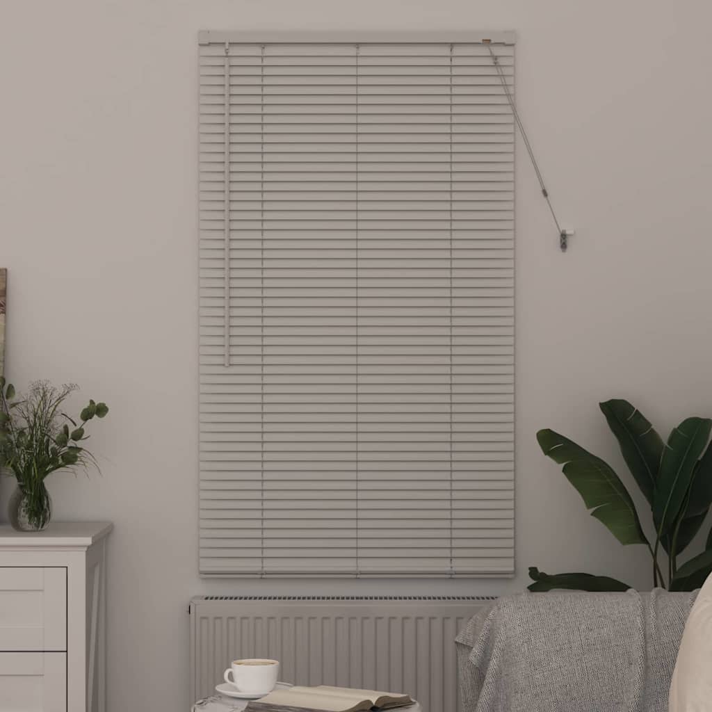 Persiana de Janela com cortinas Manual Branco Alumínio