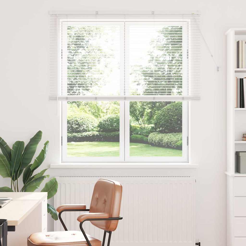 Persiana de Janela com cortinas Manual Branco Alumínio
