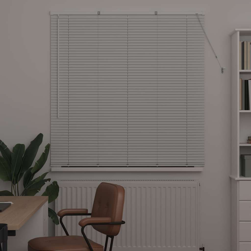 Persiana de Janela com cortinas Manual Branco Alumínio