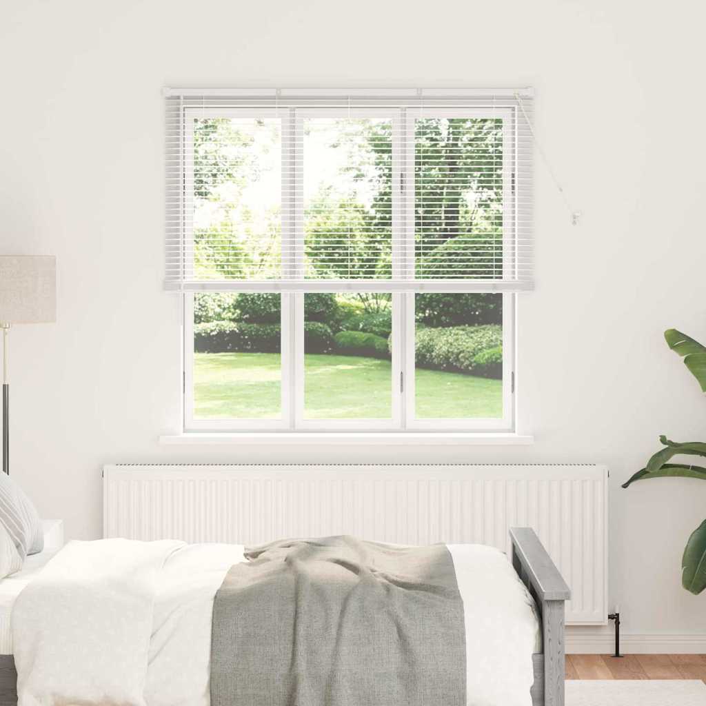 Persiana de Janela com cortinas Manual Branco Alumínio