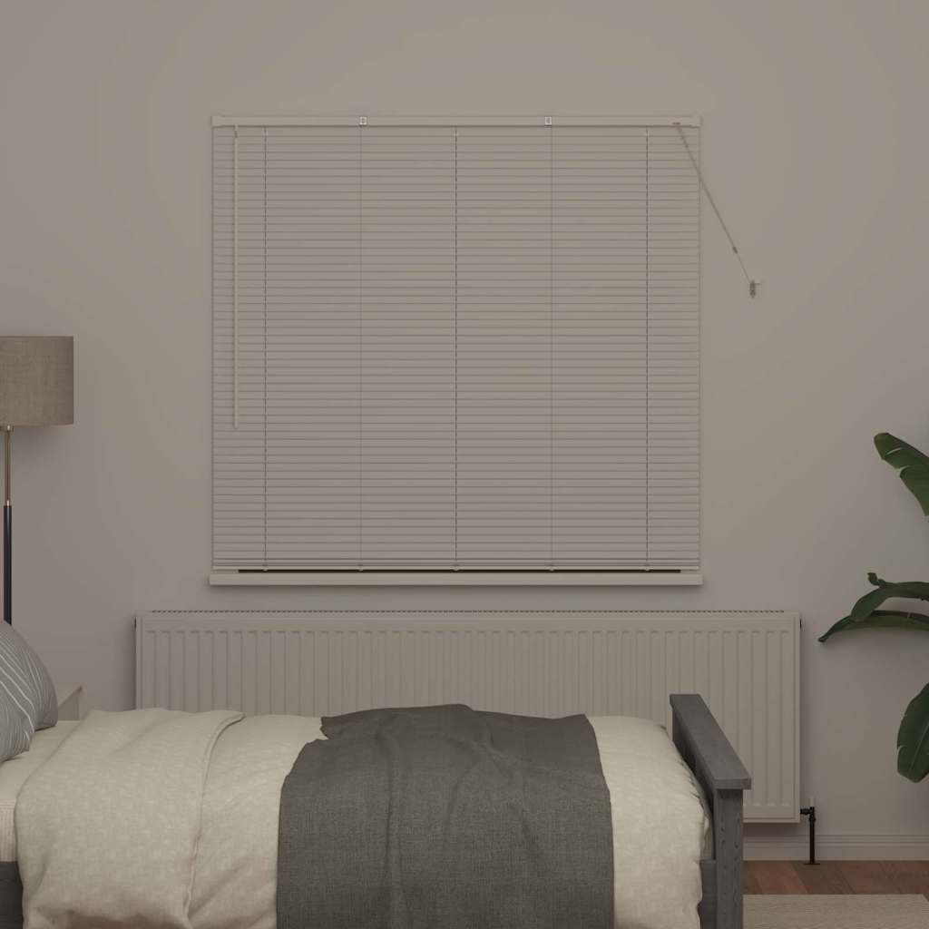 Persiana de Janela com cortinas Manual Branco Alumínio