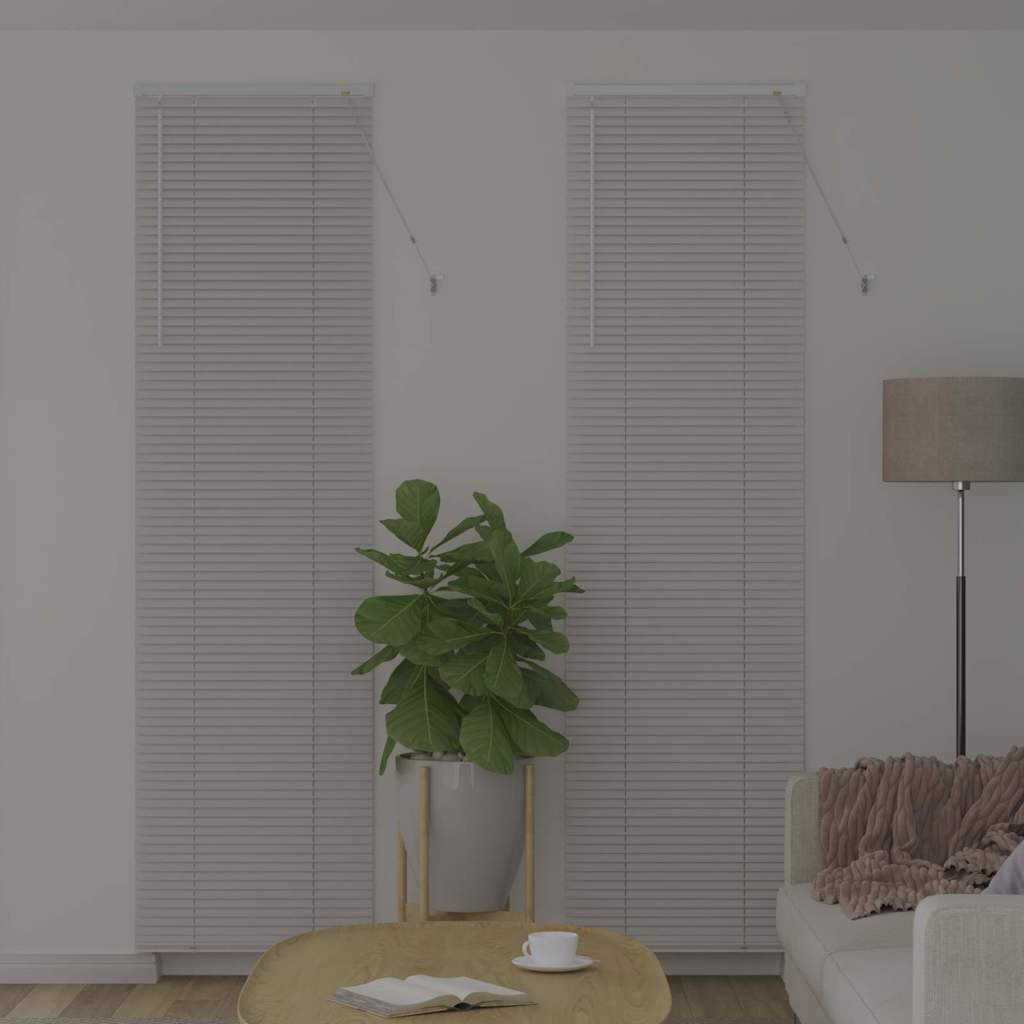 Persiana de Janela com cortinas Manual Branco Alumínio