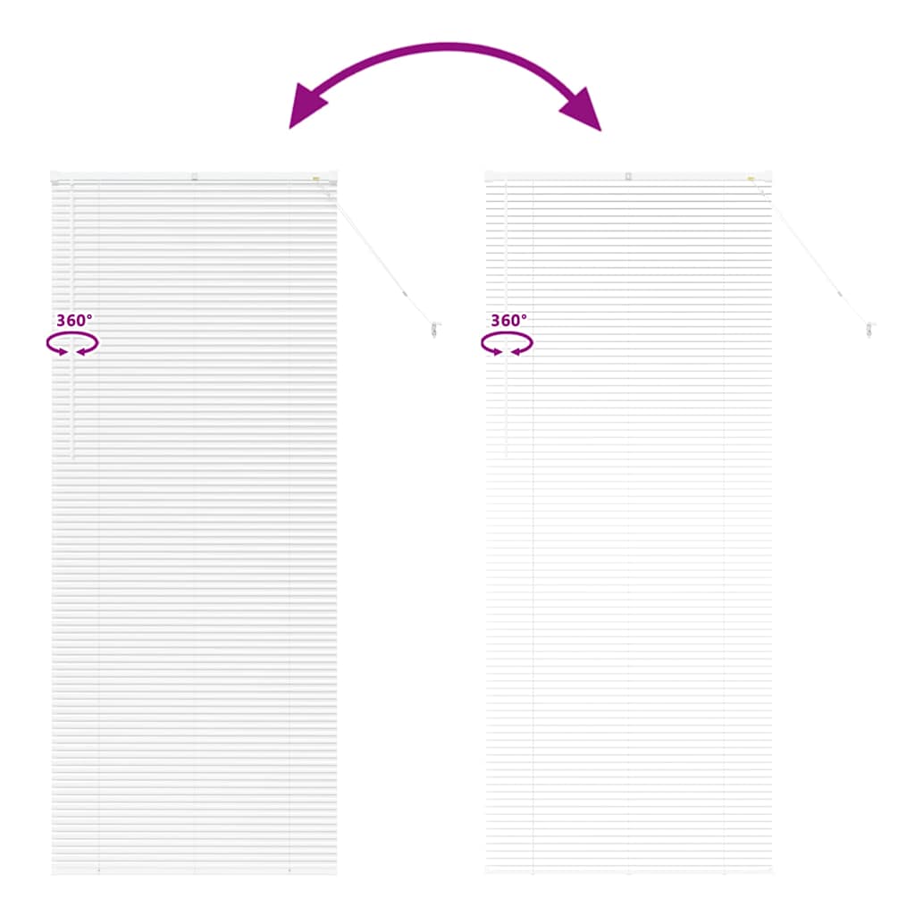 Persiana de Janela com cortinas Manual Branco Alumínio