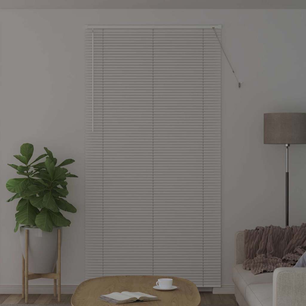 Persiana de Janela com cortinas Manual Branco Alumínio
