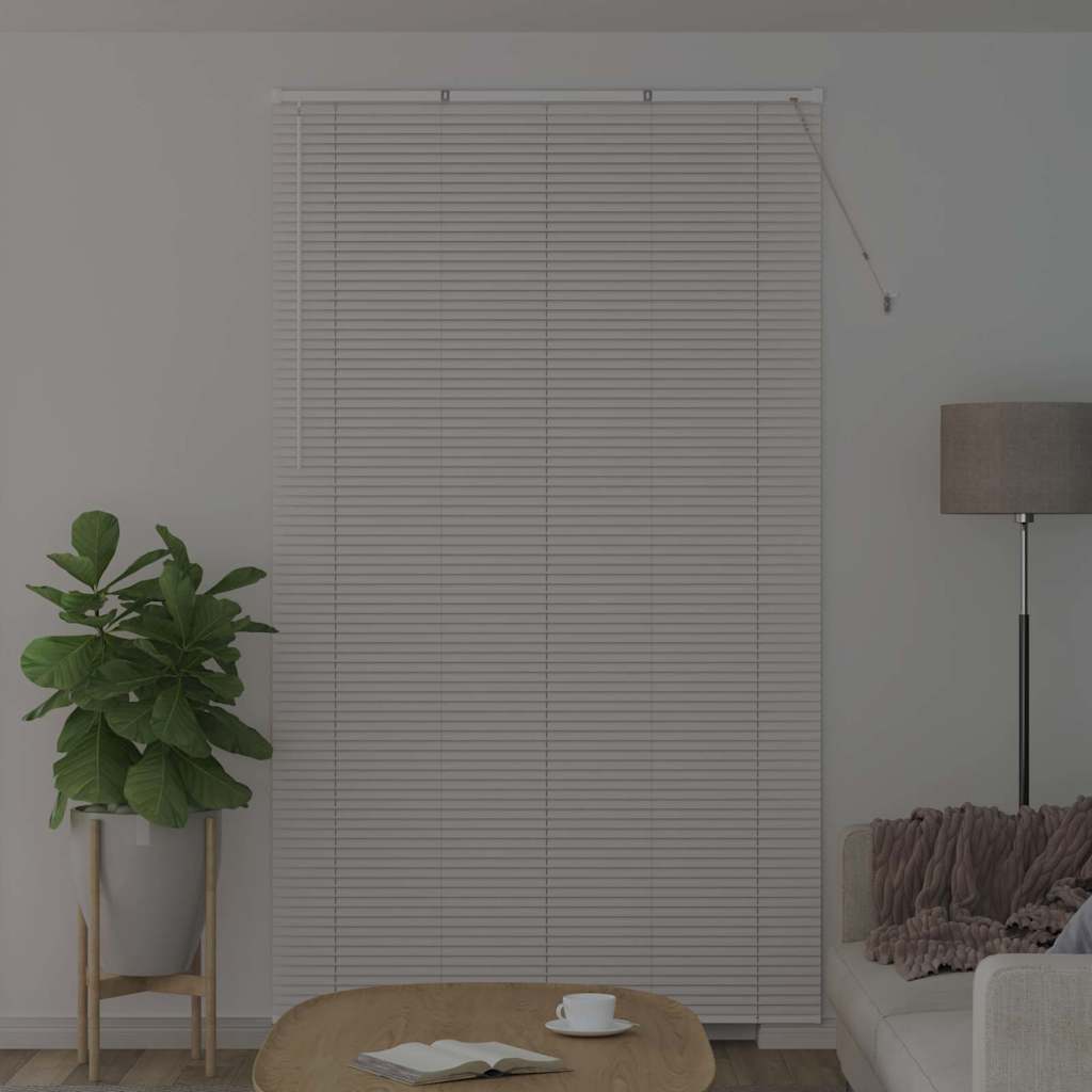 Persiana de Janela com cortinas Manual Branco Alumínio