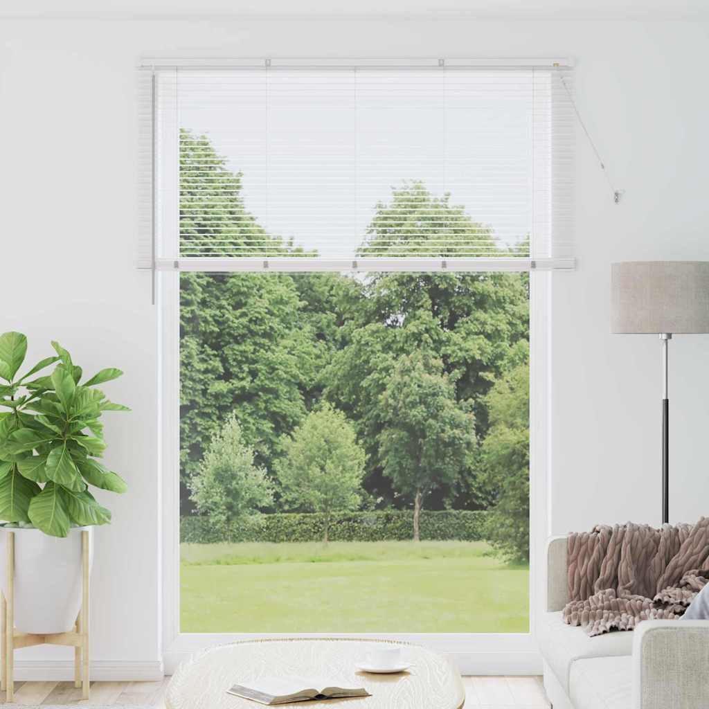 Persiana de Janela com cortinas Manual Branco Alumínio