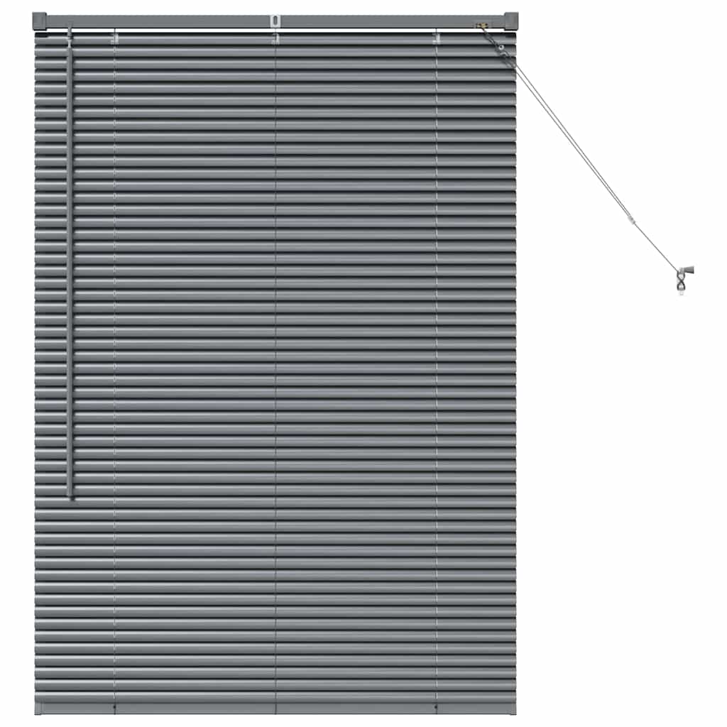 Persiana de Janela com cortinas Manual Cinzento escuro Alumínio
