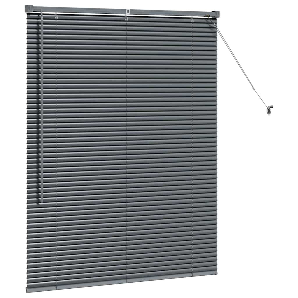 Persiana de Janela com cortinas Manual Cinzento escuro Alumínio