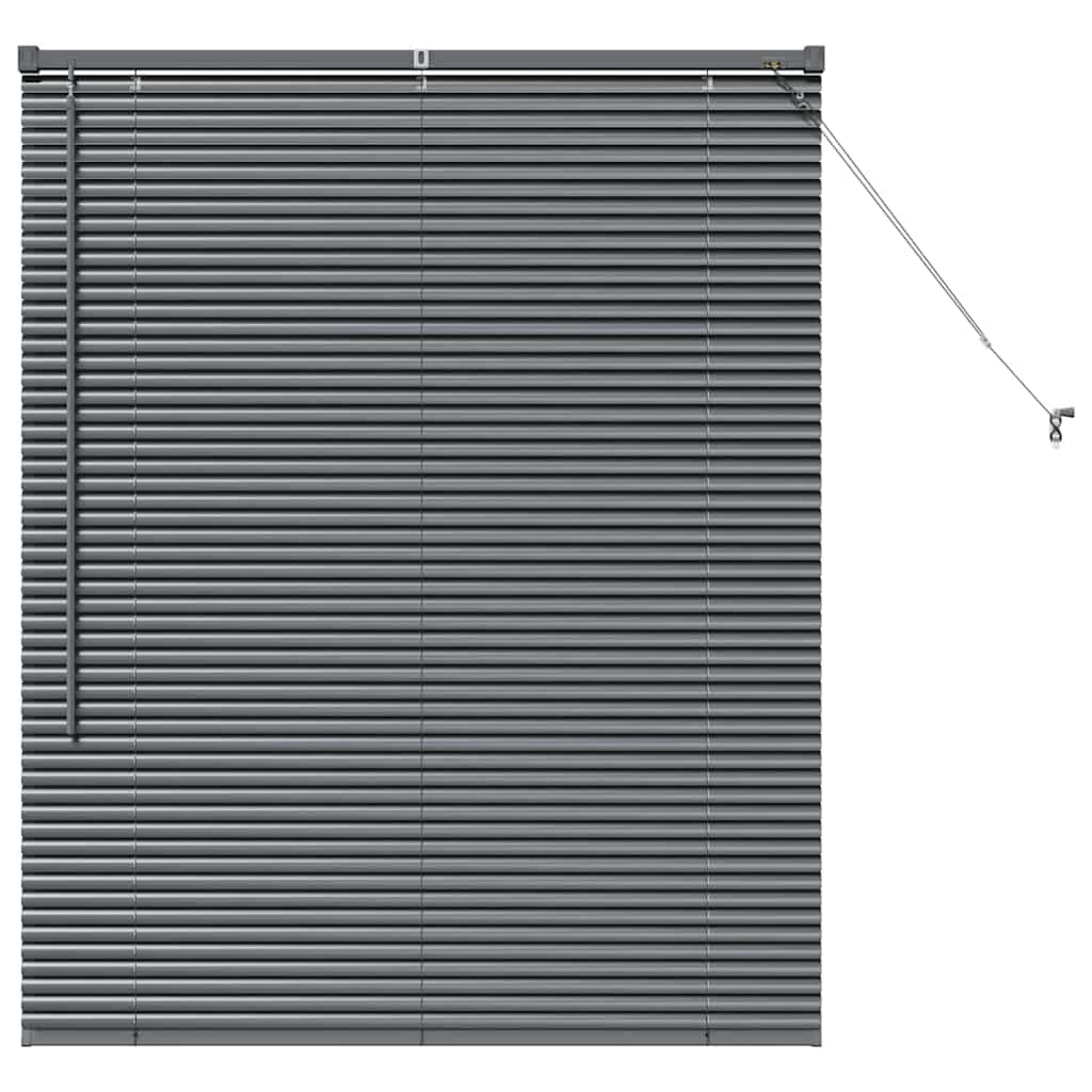 Persiana de Janela com cortinas Manual Cinzento escuro Alumínio