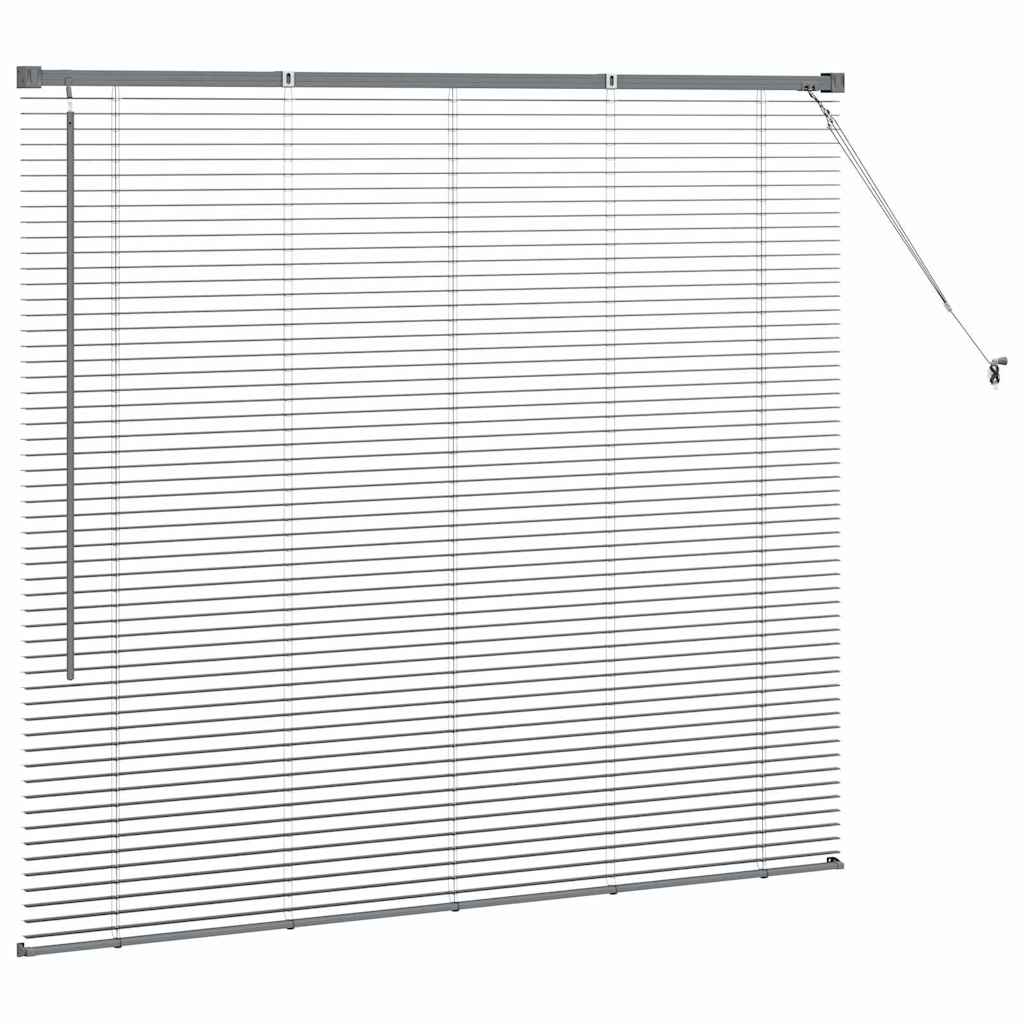 Persiana de Janela com cortinas Manual Cinzento escuro Alumínio