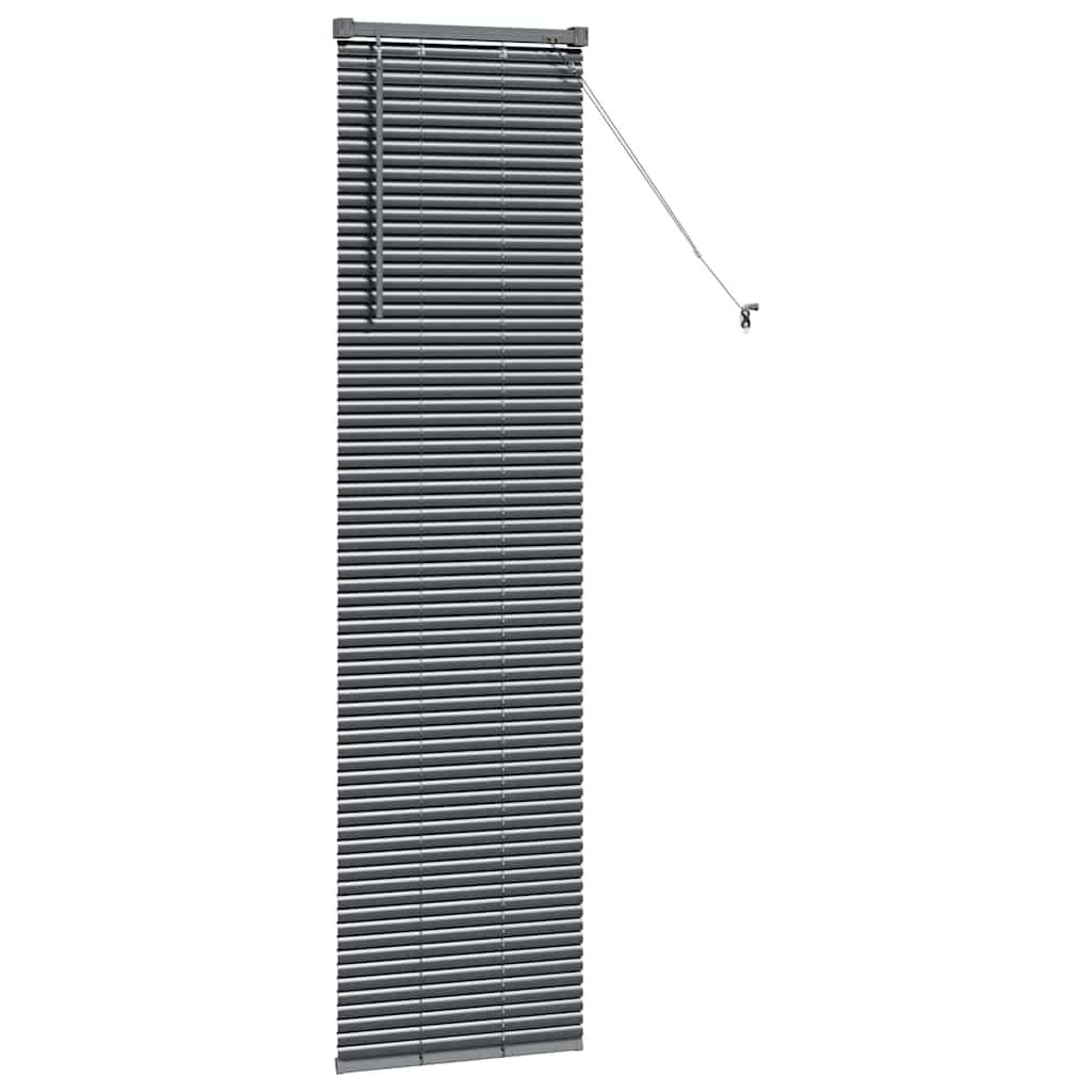 Persiana de Janela com cortinas Manual Cinzento escuro Alumínio