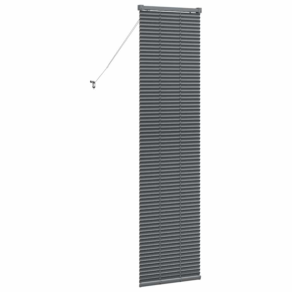 Persiana de Janela com cortinas Manual Cinzento escuro Alumínio