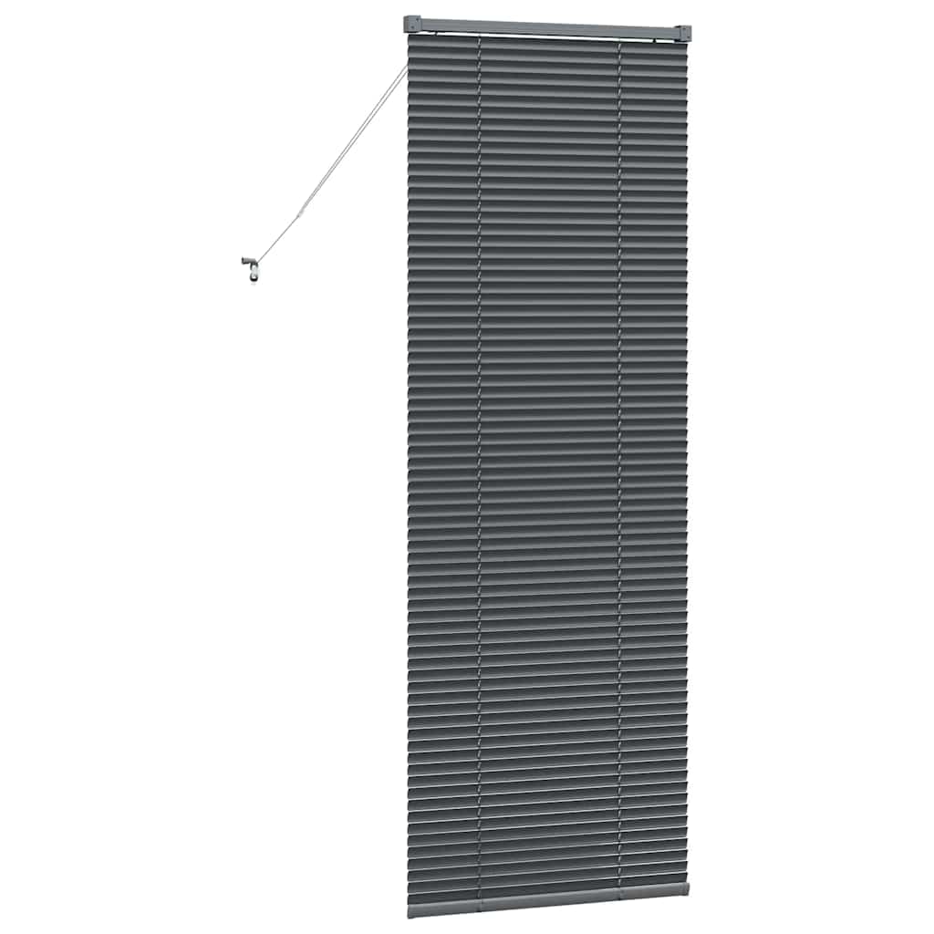 Persiana de Janela com cortinas Manual Cinzento escuro Alumínio