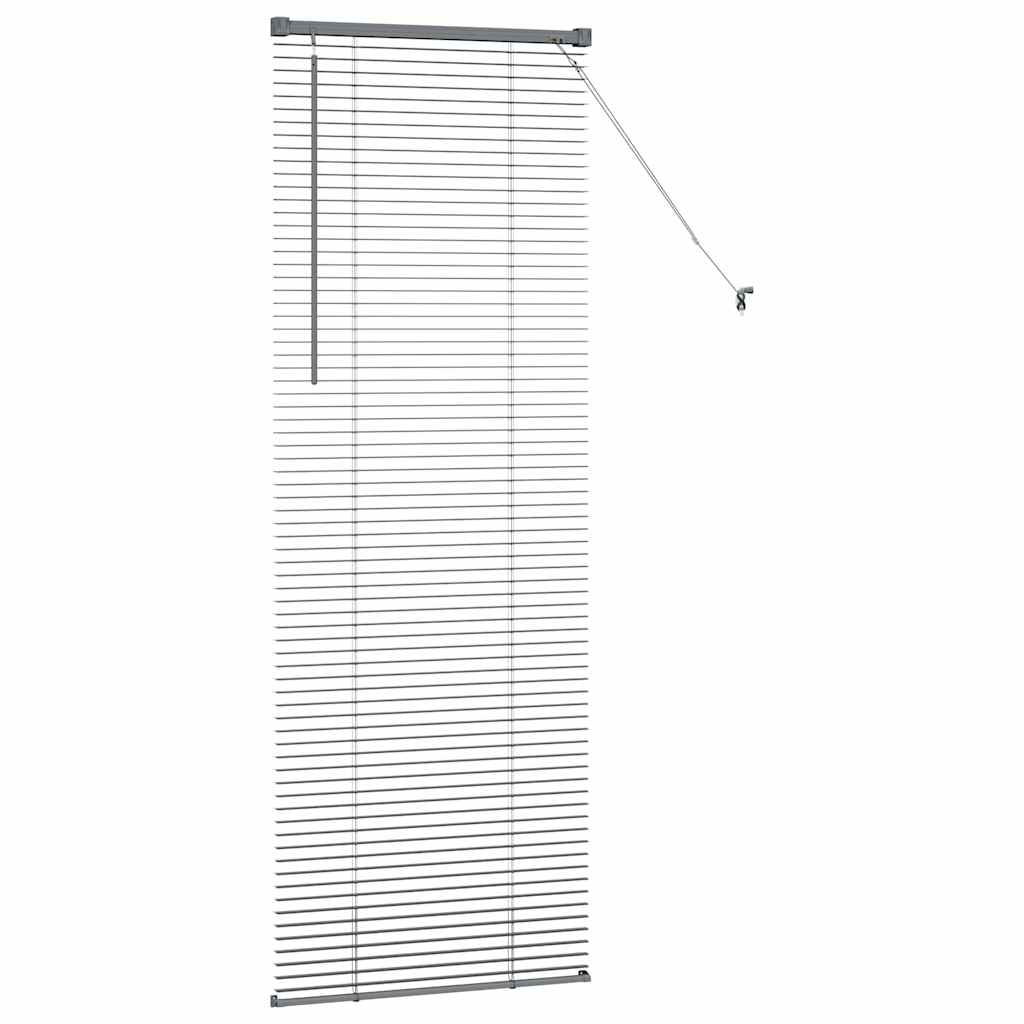 Persiana de Janela com cortinas Manual Cinzento escuro Alumínio