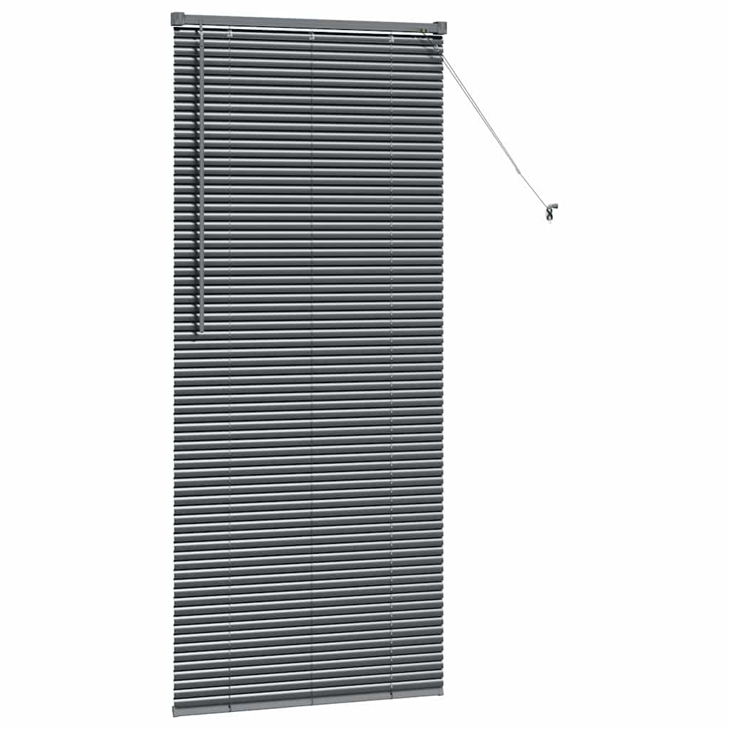 Persiana de Janela com cortinas Manual Cinzento escuro Alumínio