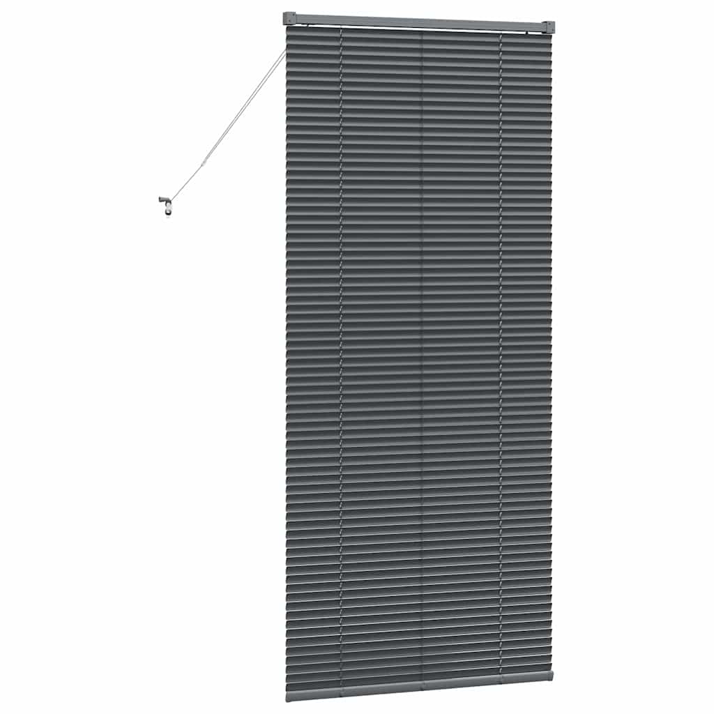Persiana de Janela com cortinas Manual Cinzento escuro Alumínio