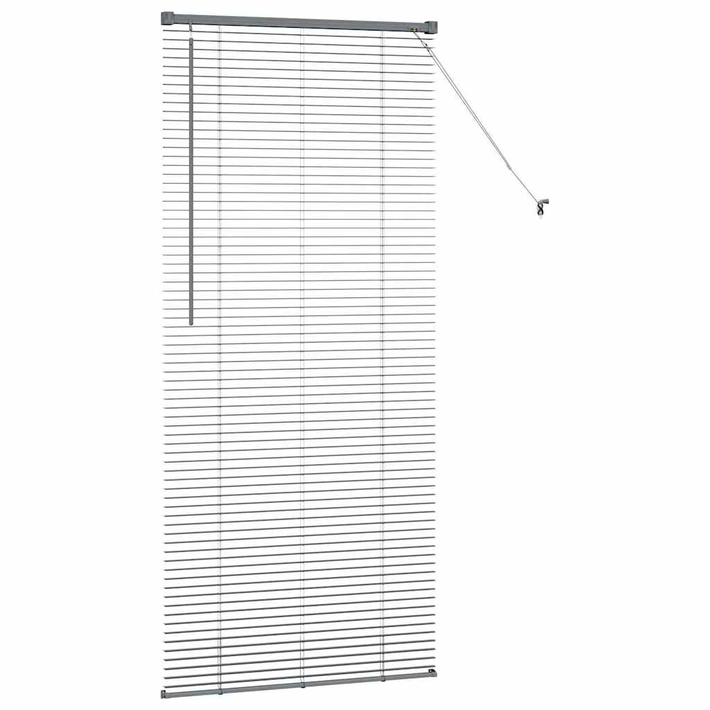Persiana de Janela com cortinas Manual Cinzento escuro Alumínio