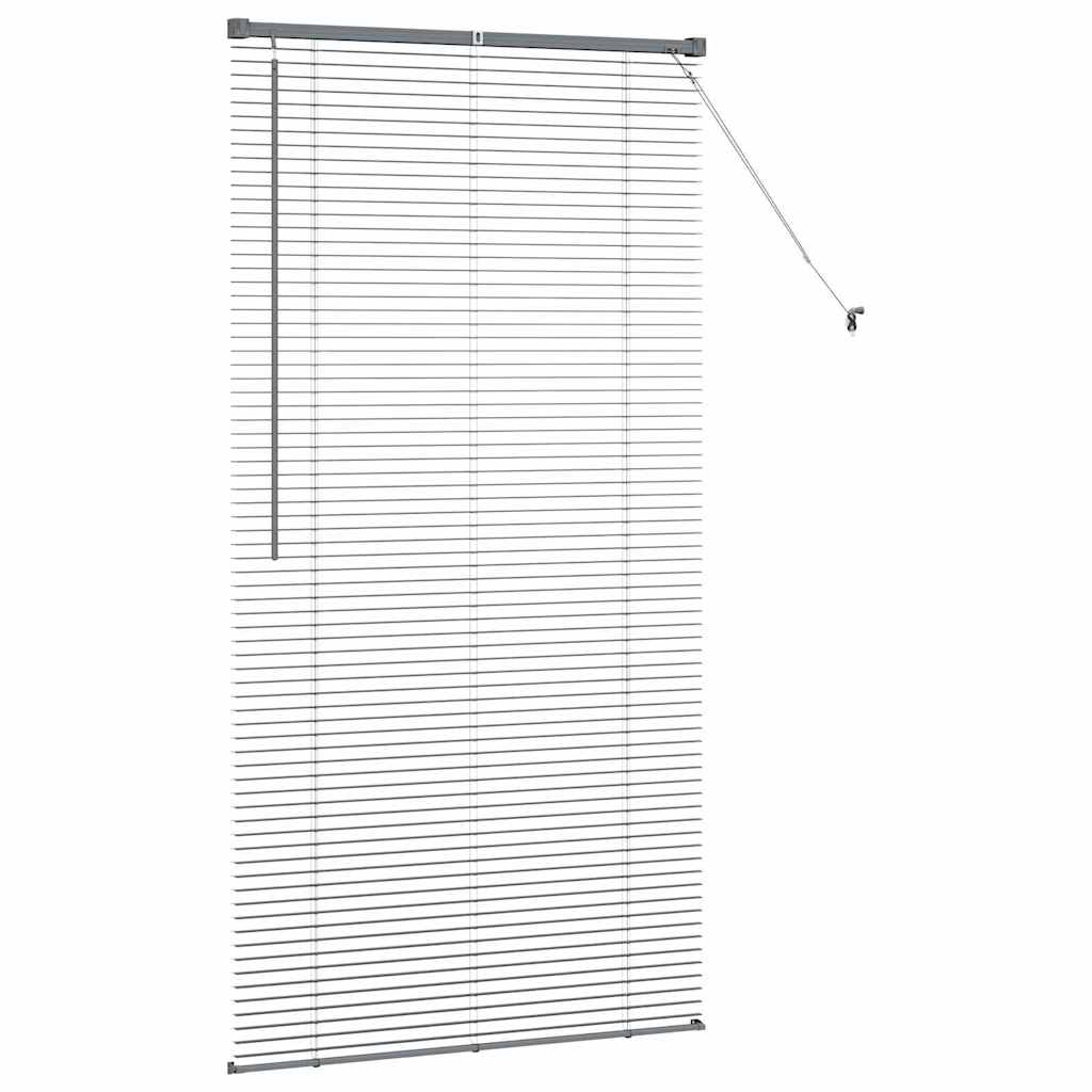 Persiana de Janela com cortinas Manual Cinzento escuro Alumínio