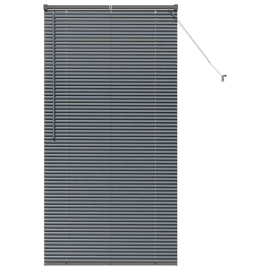 Persiana de Janela com cortinas Manual Cinzento escuro Alumínio