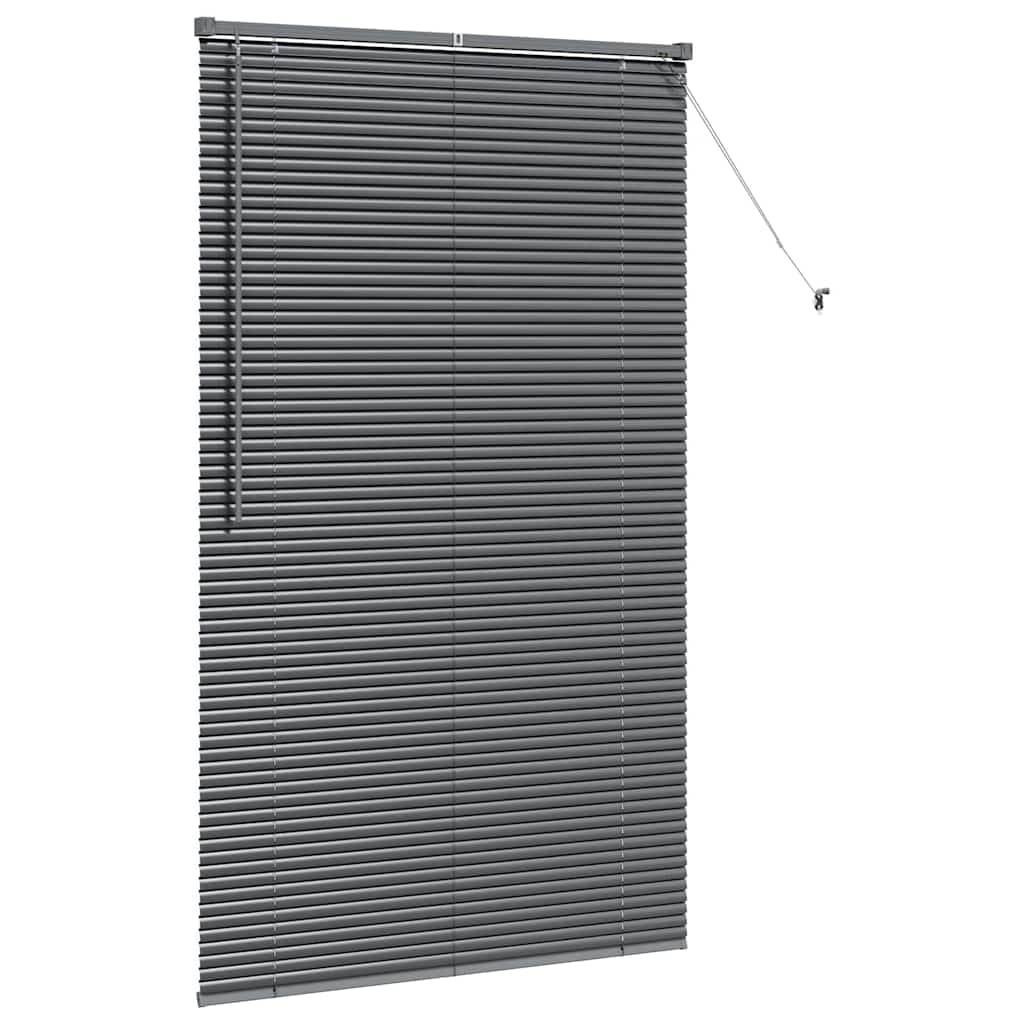 Persiana de Janela com cortinas Manual Cinzento escuro Alumínio