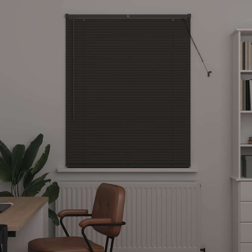Persiana de Janela com cortinas Manual Cinzento escuro Alumínio