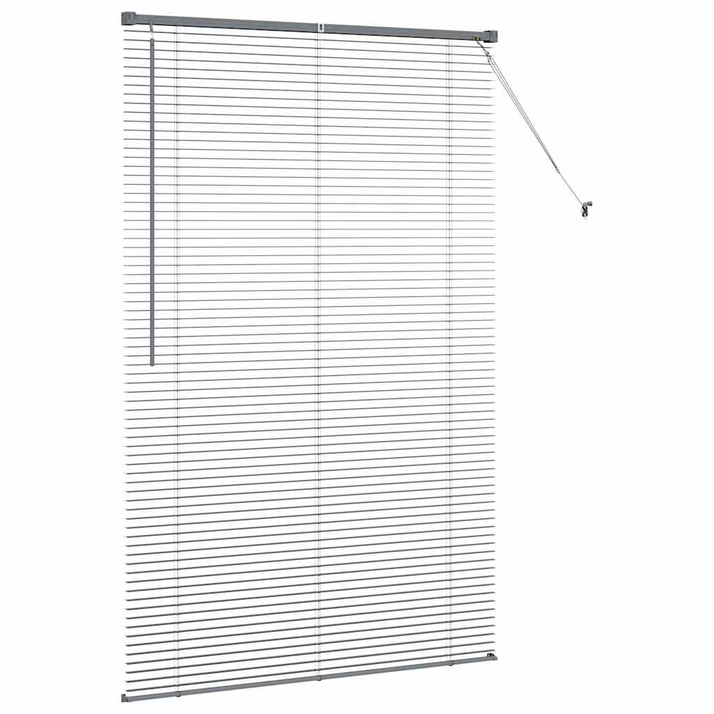 Persiana de Janela com cortinas Manual Cinzento escuro Alumínio