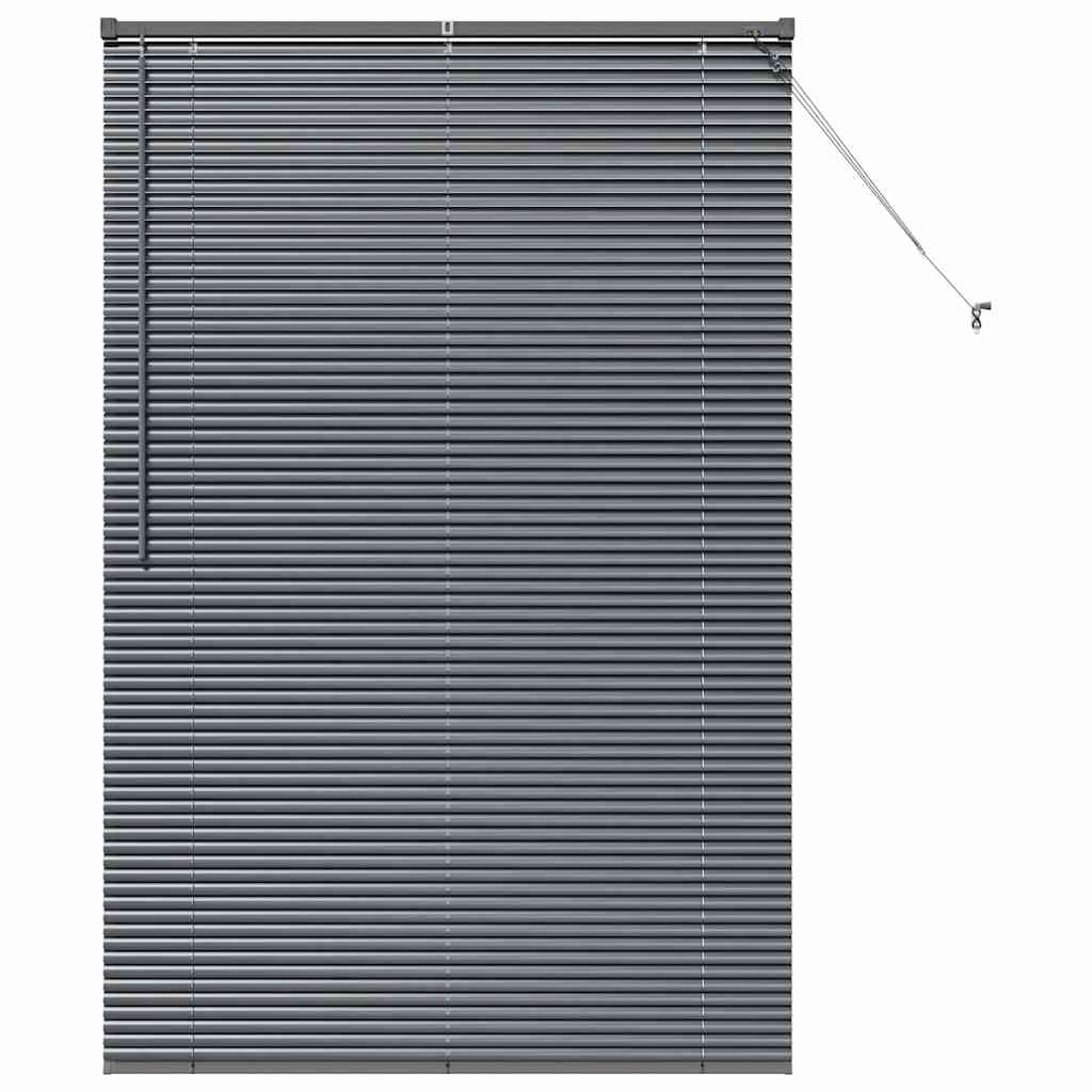 Persiana de Janela com cortinas Manual Cinzento escuro Alumínio