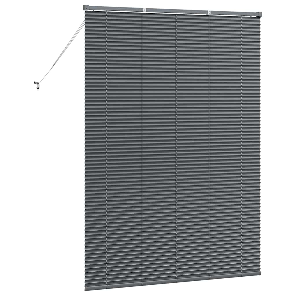 Persiana de Janela com cortinas Manual Cinzento escuro Alumínio