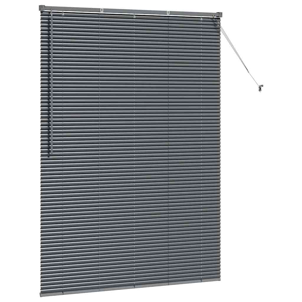 Persiana de Janela com cortinas Manual Cinzento escuro Alumínio