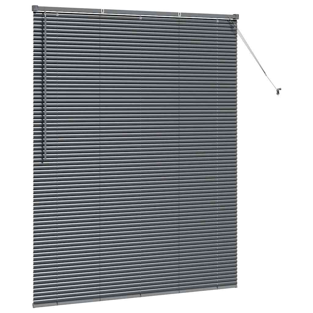Persiana de Janela com cortinas Manual Cinzento escuro Alumínio