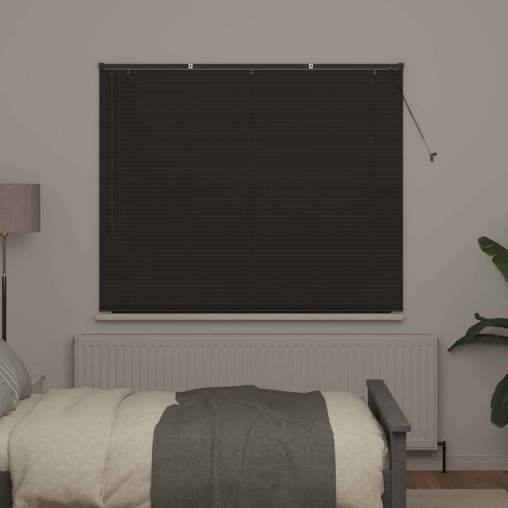 Persiana de Janela com cortinas Manual Cinzento escuro Alumínio