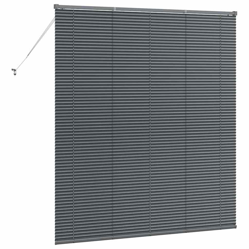 Persiana de Janela com cortinas Manual Cinzento escuro Alumínio