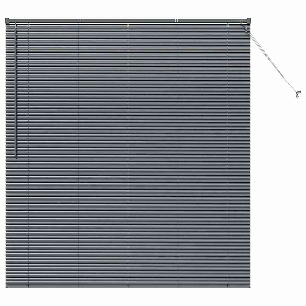 Persiana de Janela com cortinas Manual Cinzento escuro Alumínio