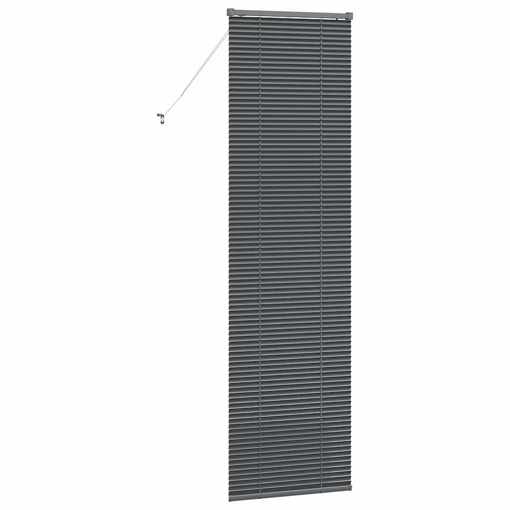Persiana de Janela com cortinas Manual Cinzento escuro Alumínio