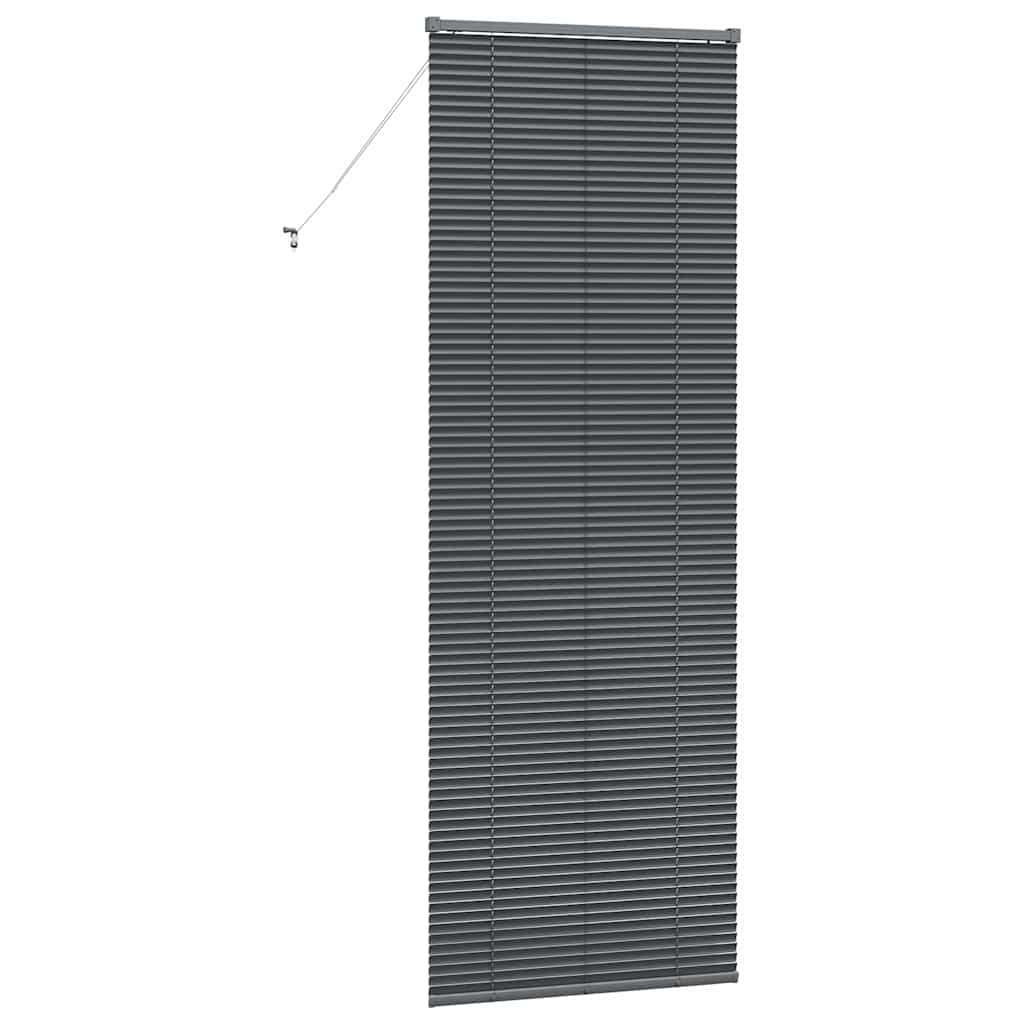 Persiana de Janela com cortinas Manual Cinzento escuro Alumínio
