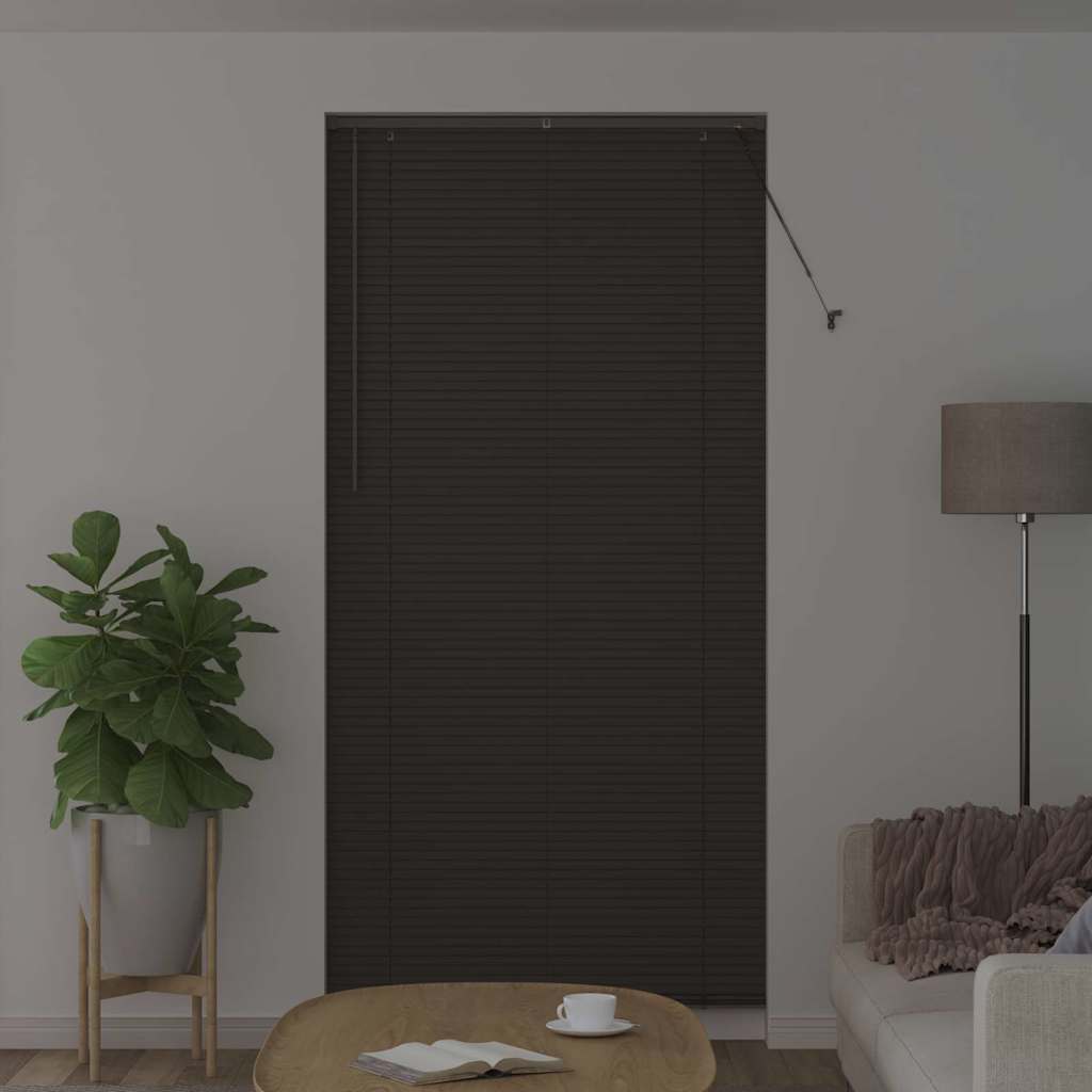 Persiana de Janela com cortinas Manual Cinzento escuro Alumínio