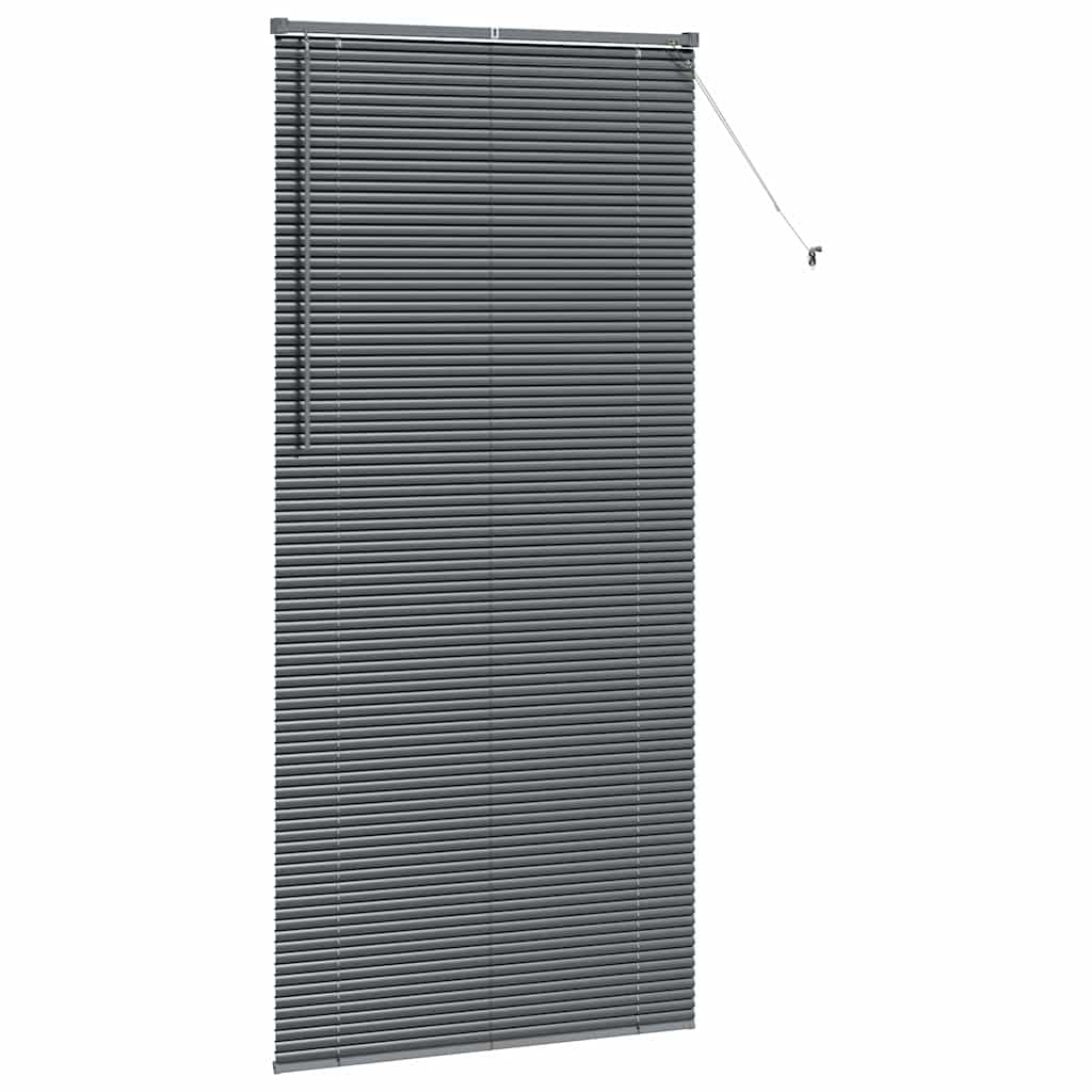 Persiana de Janela com cortinas Manual Cinzento escuro Alumínio
