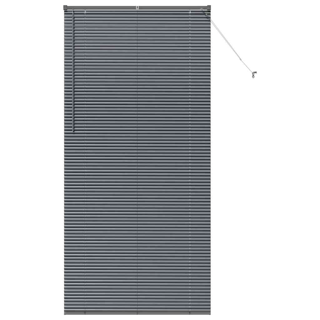 Persiana de Janela com cortinas Manual Cinzento escuro Alumínio