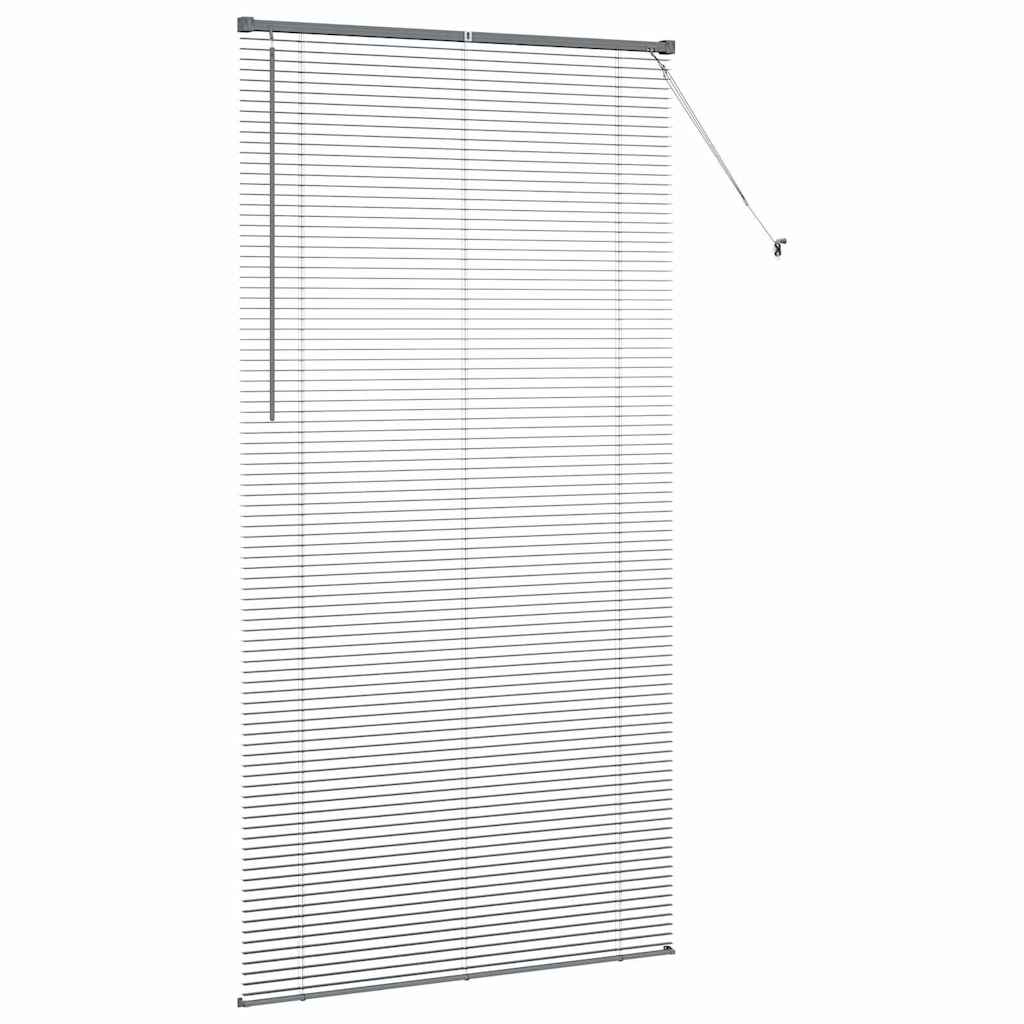 Persiana de Janela com cortinas Manual Cinzento escuro Alumínio
