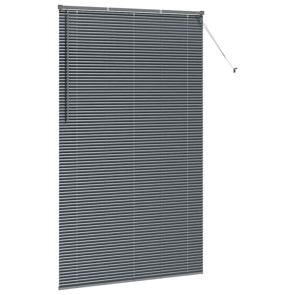 Persiana de Janela com cortinas Manual Cinzento escuro Alumínio