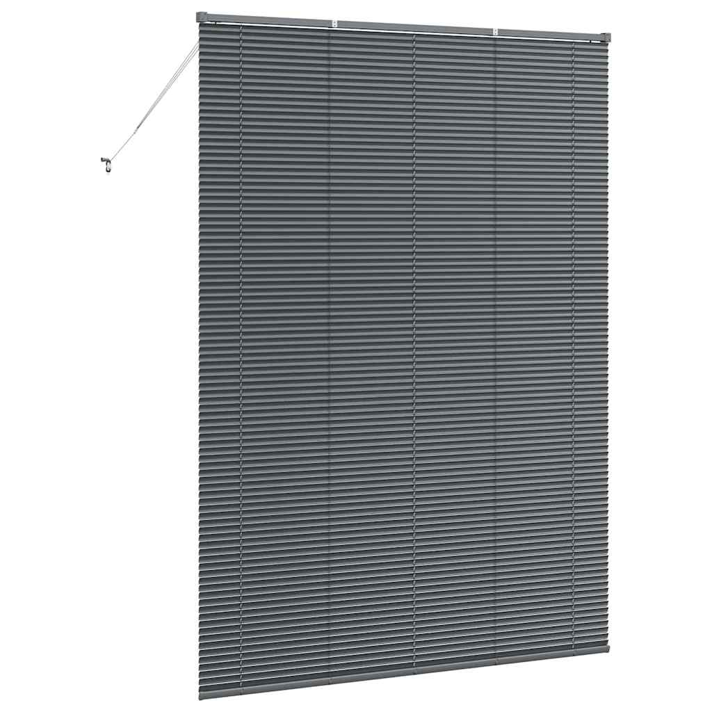 Persiana de Janela com cortinas Manual Cinzento escuro Alumínio