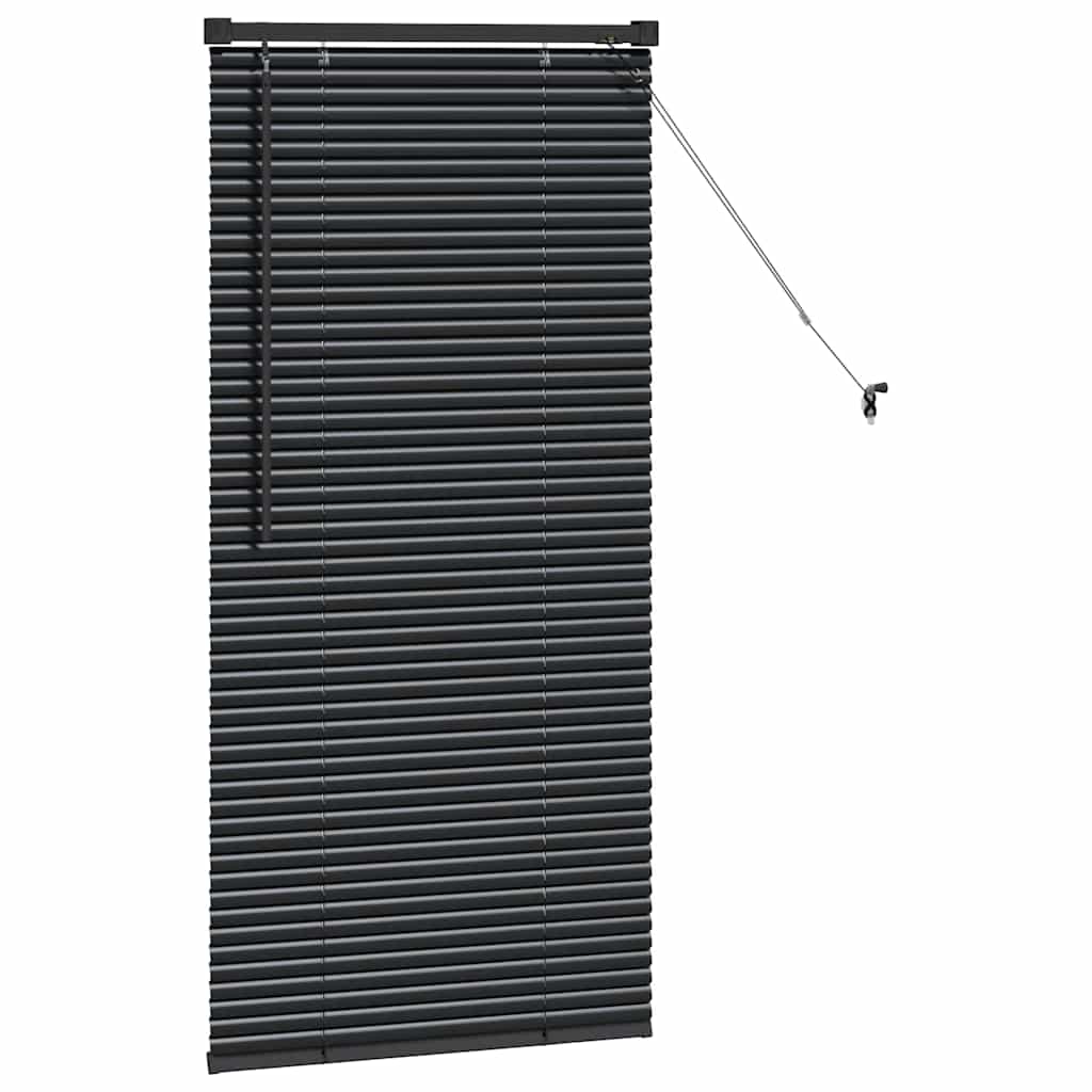 Persiana de Janela com cortinas Manual Preto Alumínio