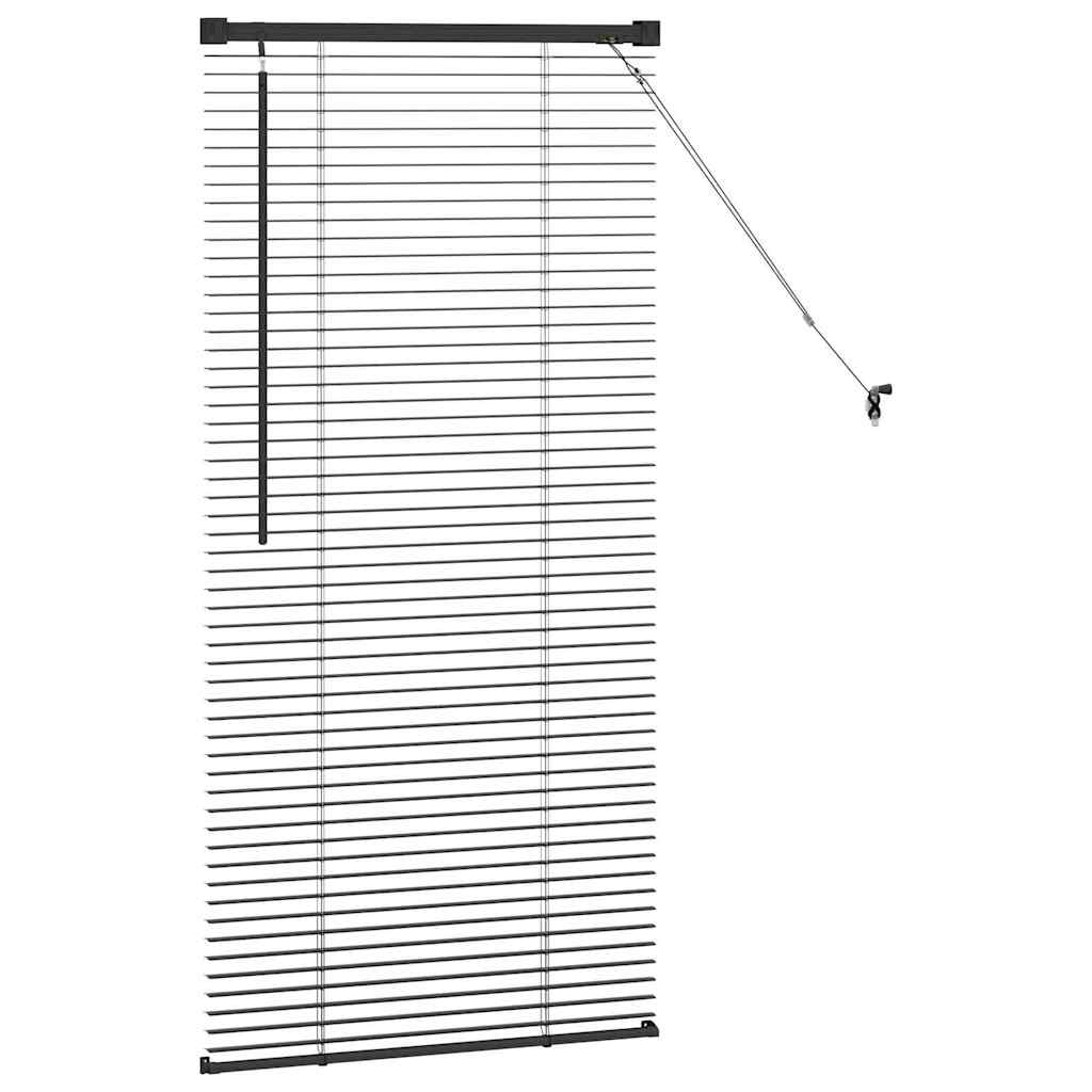 Persiana de Janela com cortinas Manual Preto Alumínio