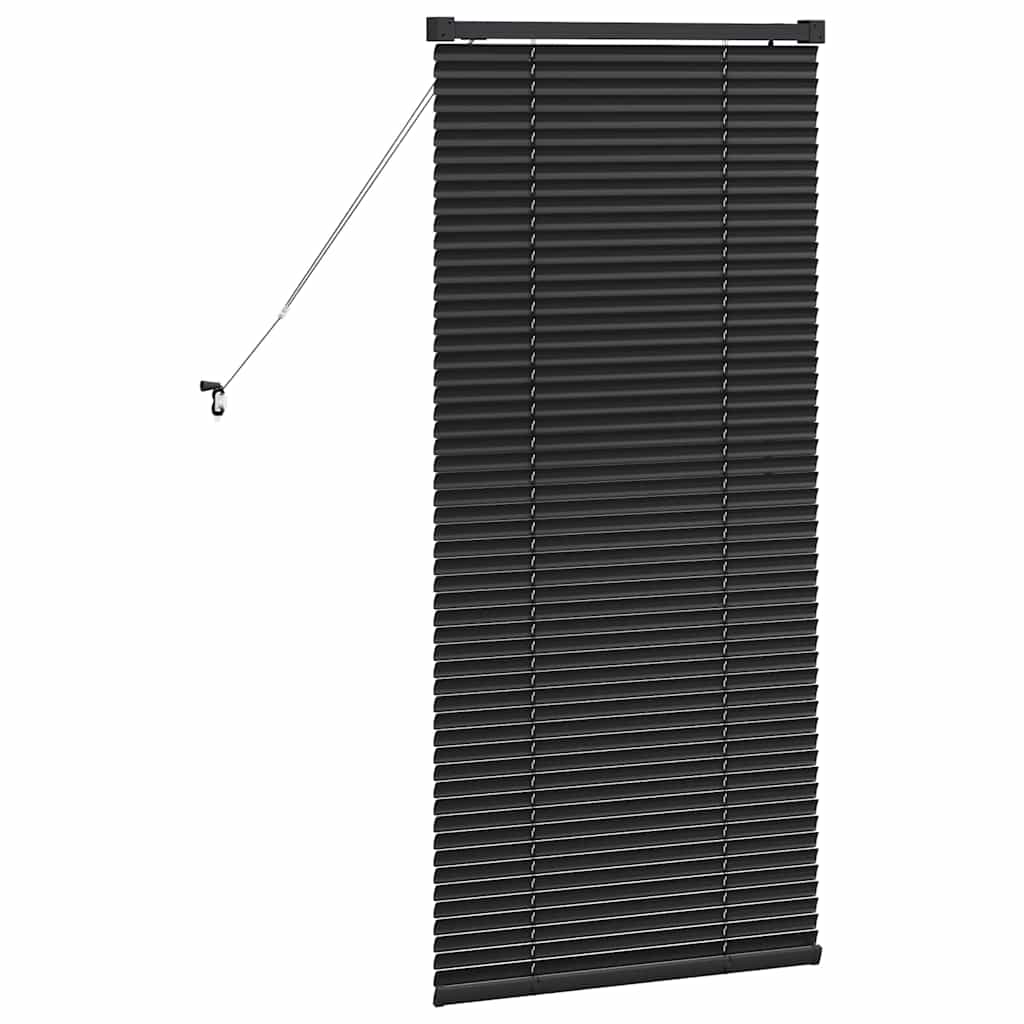 Persiana de Janela com cortinas Manual Preto Alumínio