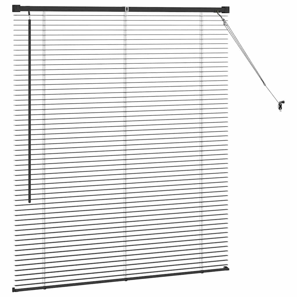 Persiana de Janela com cortinas Manual Preto Alumínio