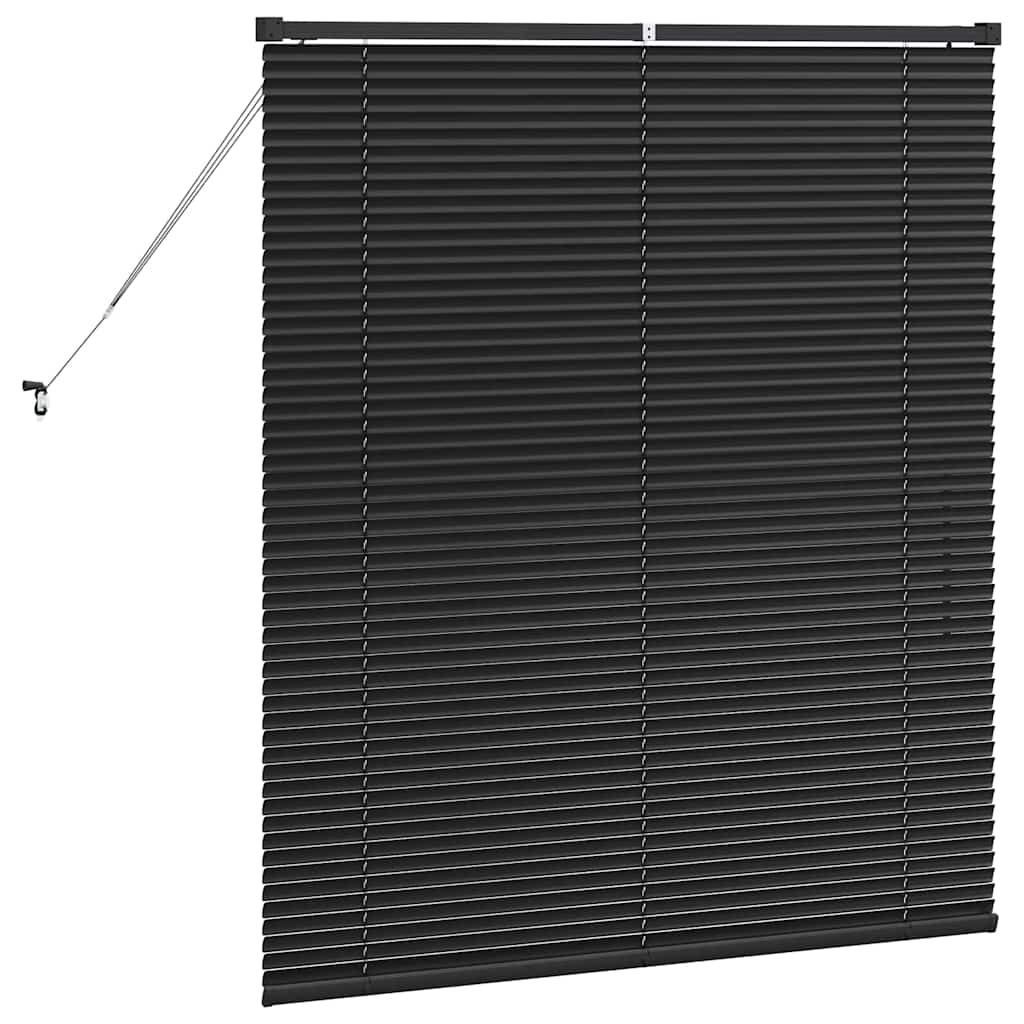 Persiana de Janela com cortinas Manual Preto Alumínio