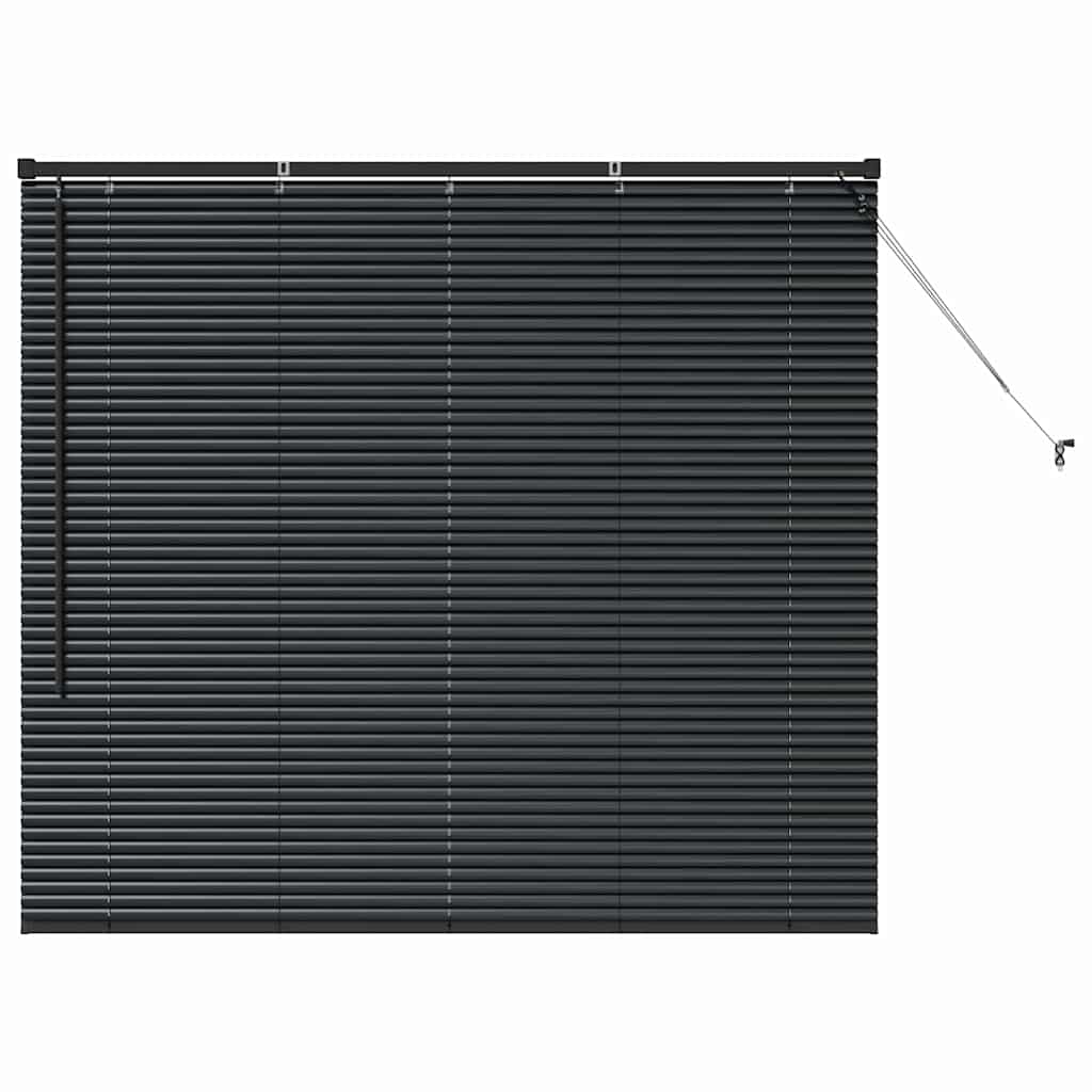 Persiana de Janela com cortinas Manual Preto Alumínio