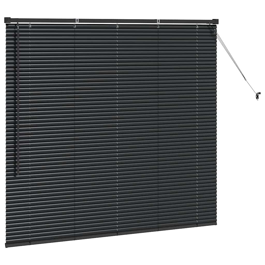 Persiana de Janela com cortinas Manual Preto Alumínio