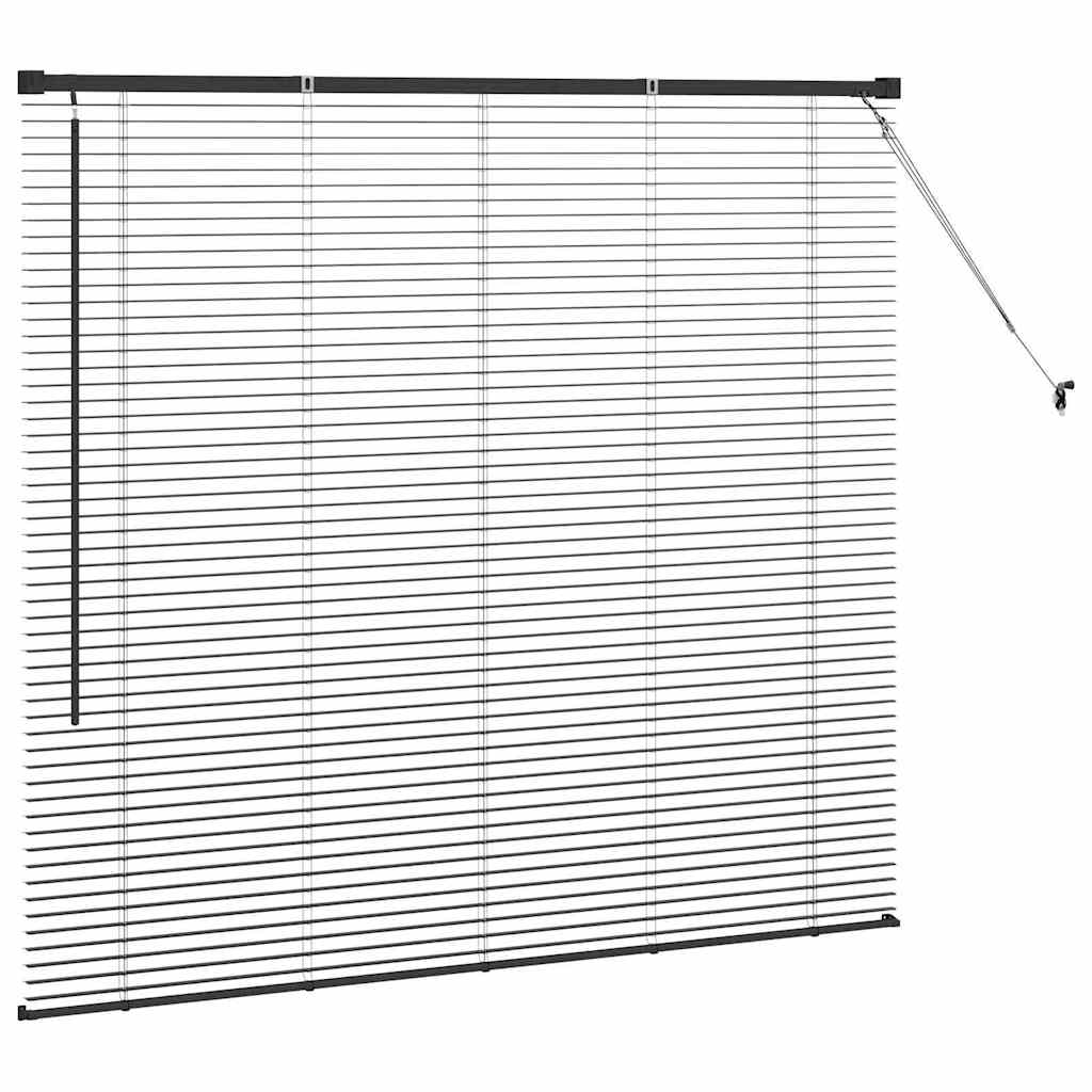 Persiana de Janela com cortinas Manual Preto Alumínio